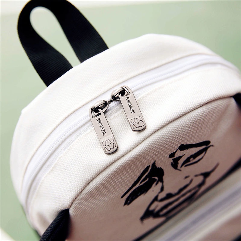 Balo y2k Runaway Ba Lô Đi Học In Hình Đầu Gấu Trúc Vui Nhộn Sáng Tạo