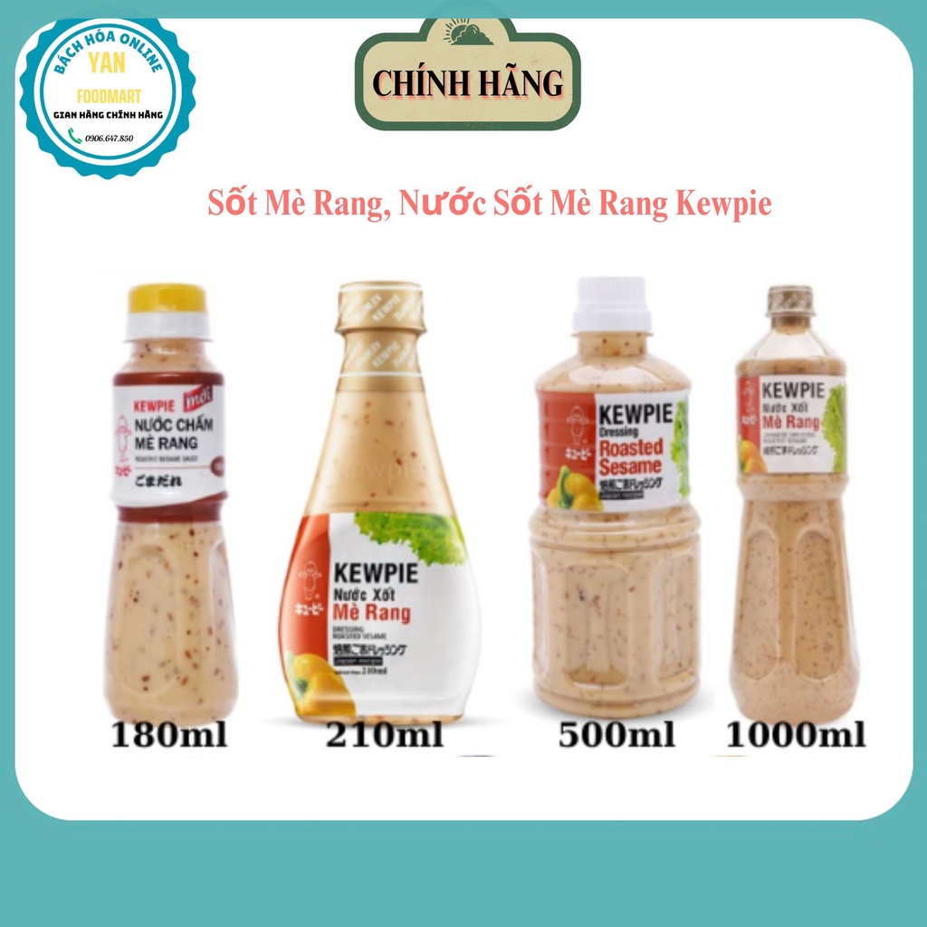 Sốt Mè Rang, Nước Sốt Mè Rang Kewpie Chai 180ML/210ML/500ML, Sốt Mè Rang Hữu Cơ Dùng Chấm, Trộn Salad,..
