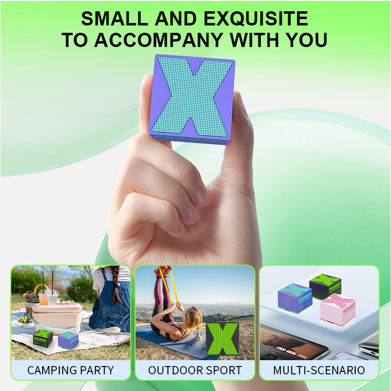 Sprise Loa bluetooth x1 Âm Thanh hifi Hình Vuông Nhiều Màu Sắc Trong Nhà Và Ngoài Trời