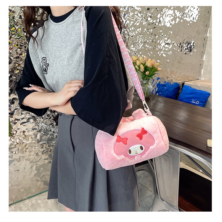 Túi Đeo Chéo gấu dâu Một Bên Vai Hình Chữ Nhật Nhồi Bông Phong Cách Mới Bán Sỉ