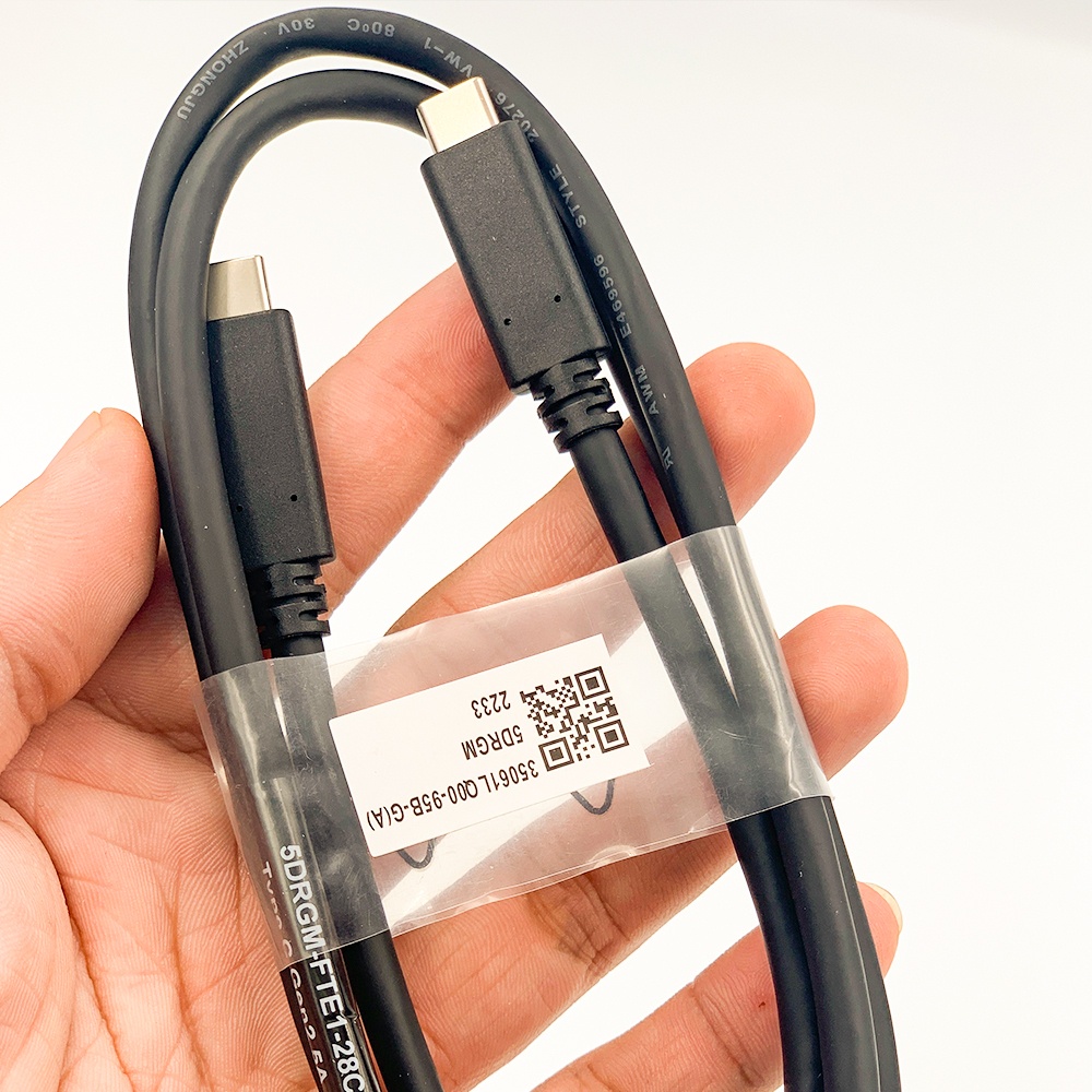 Cáp Type C hai đầu bóc màn DELL 4k dài 1M, truyền hình ảnh 4K60hz và sạc 100W USB 3.1 GEN2 10gbps