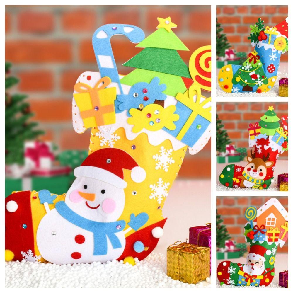 Javier Vớ Giáng Sinh Bằng Vải Không Dệt Có Thể Treo Được Hình Ông Già Noel montessori kriss kringle Cha xmas