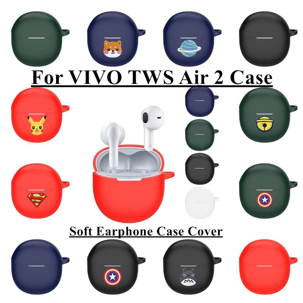Vỏ Bảo Vệ Hộp Sạc Tai Nghe vivo tws air 2 Bằng Silicon Họa Tiết Hoạt Hình Dễ Thương