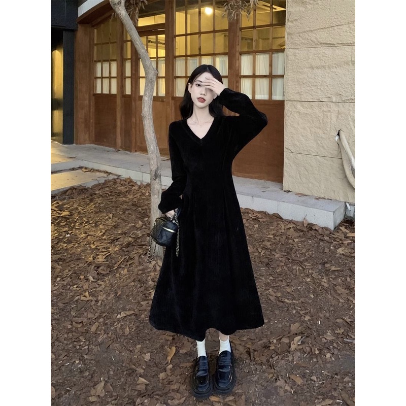 Đầm Dài Dáng Chữ a Tay Dài Cổ Chữ v Thời Trang Mùa Thu Phong Cách Mới Dành Cho Nữ 20