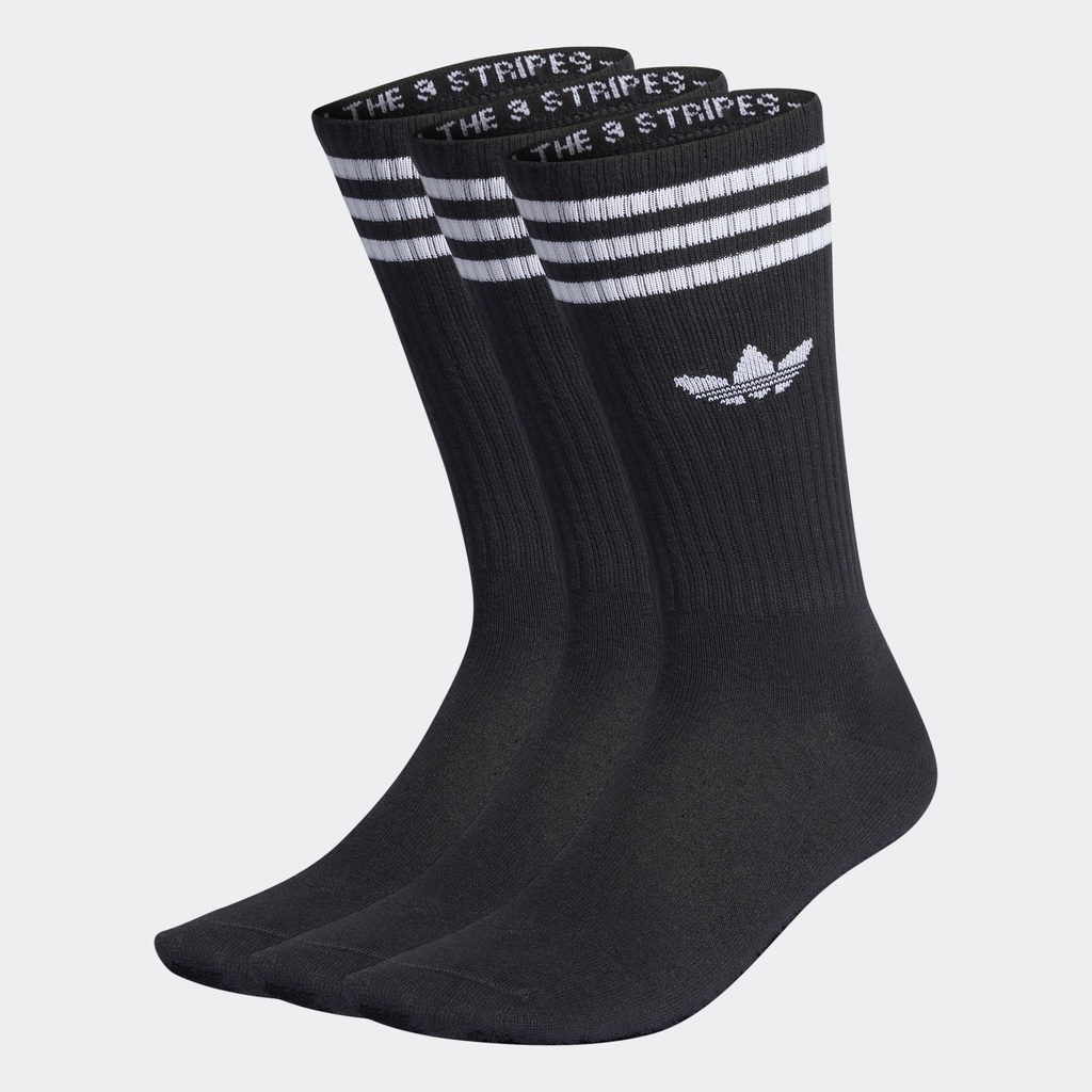 adidas Phong cách sống Bộ 3 Đôi Tất Trơn Cổ Cao Unisex Đen IL5015