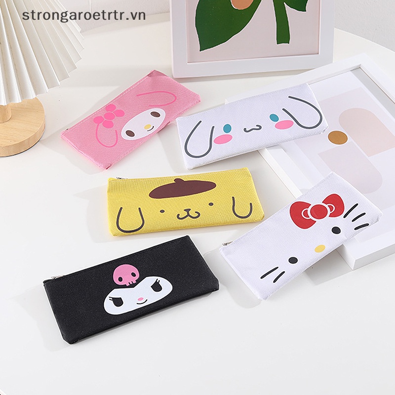 Bóp Viết Vải canvas In Hình kuromi cinnamoroll Dễ Thương