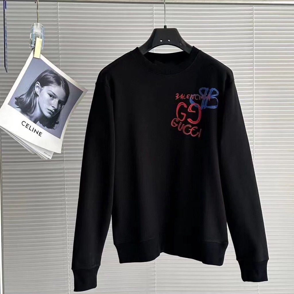 Hàng Có Sẵn Áo sweater Chui Đầu Tay Dài In logo Hoa Nhiều Màu Sắc Cỡ Lớn Thời Trang Thường Ngày Chất Lượng Cao + Thẻ Treo Cho Nam Và Nữ