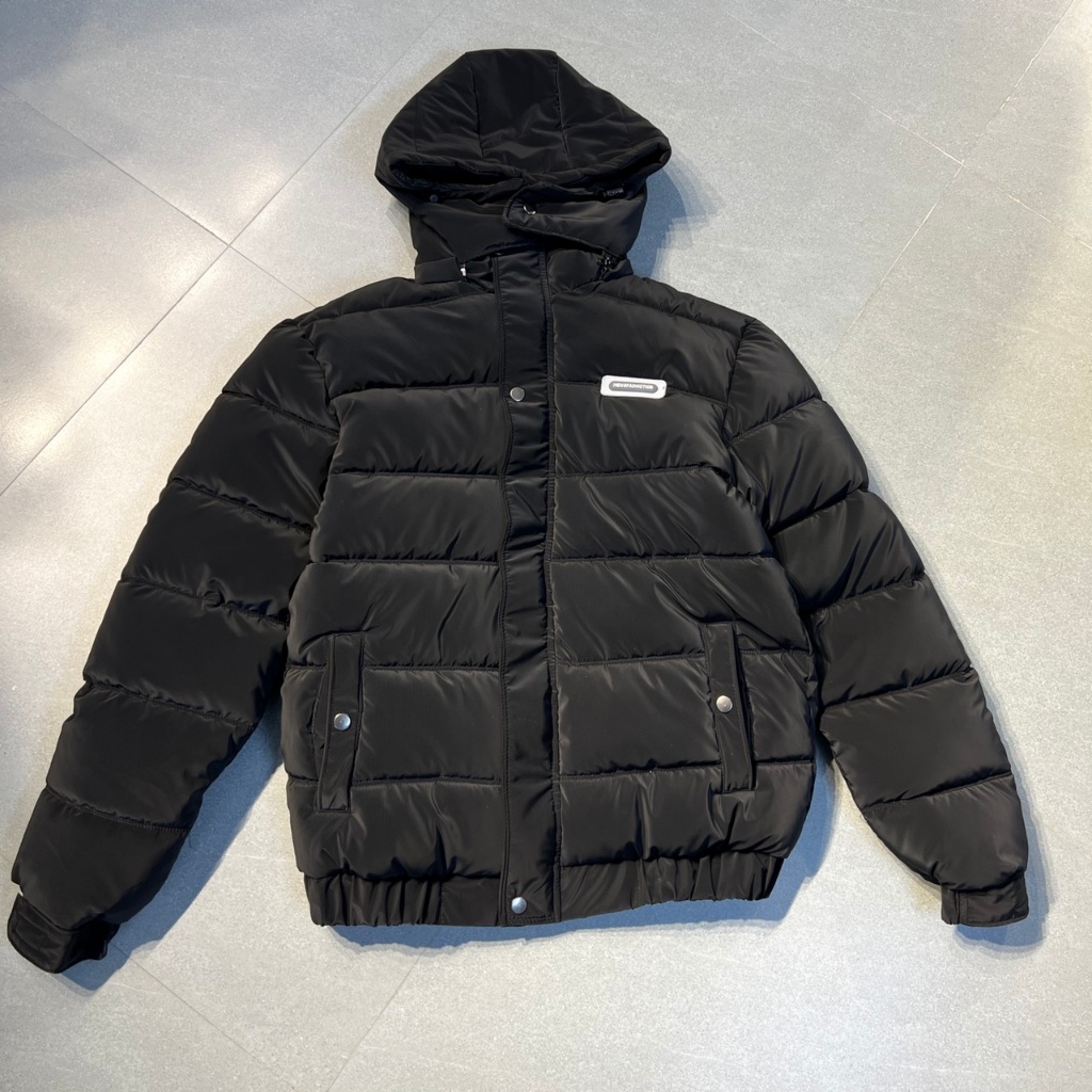 Áo Phao Bomber Túi Khóa Nam Nữ Trần Ngang, Áo Phao Bomber Unisex Mũ Rời 2 Màu Hems