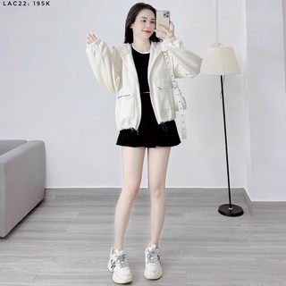 Áo khoác nỉ ngoại khoá kéo túi