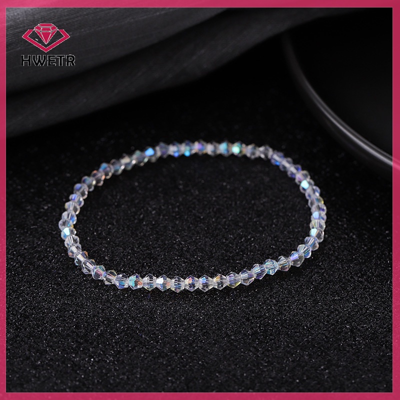 Hwetr Vòng Tay Pha Lê Siêu Mịn Siêu Nhẹ Nhiều Lớp Đơn Giản Làm Quà Tặng Trang Sức Cho Nữ Mới