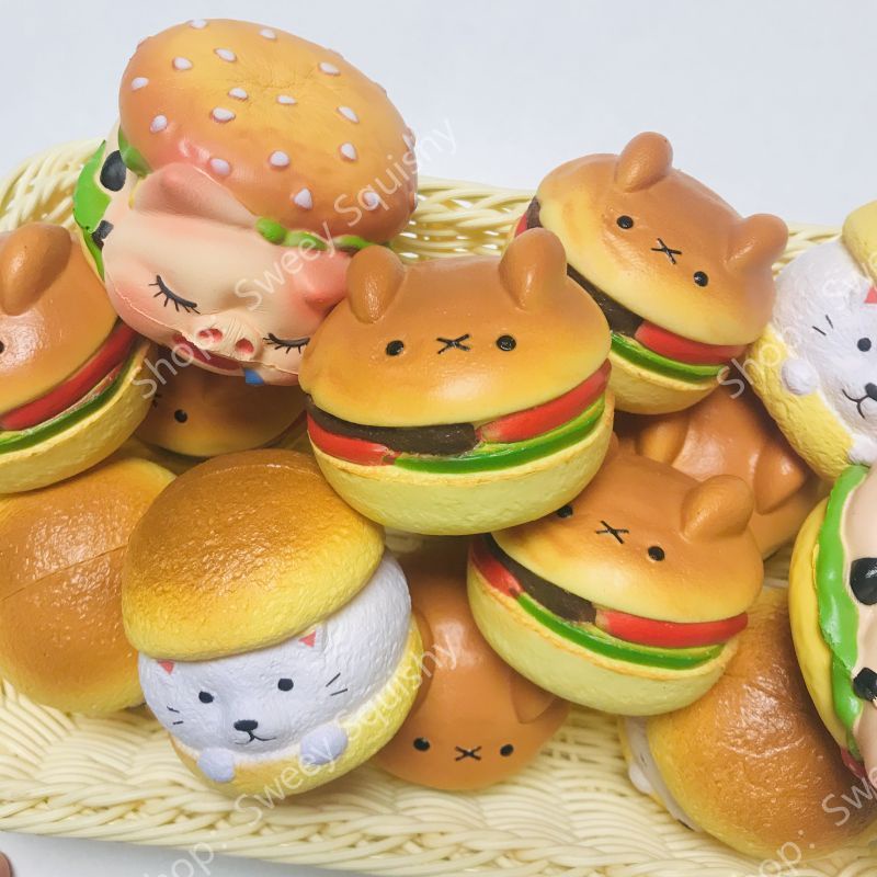 Đồ Chơi Xốp squishy Giảm Stress Hình Bánh Hamburger Dễ Thương Cho Bé