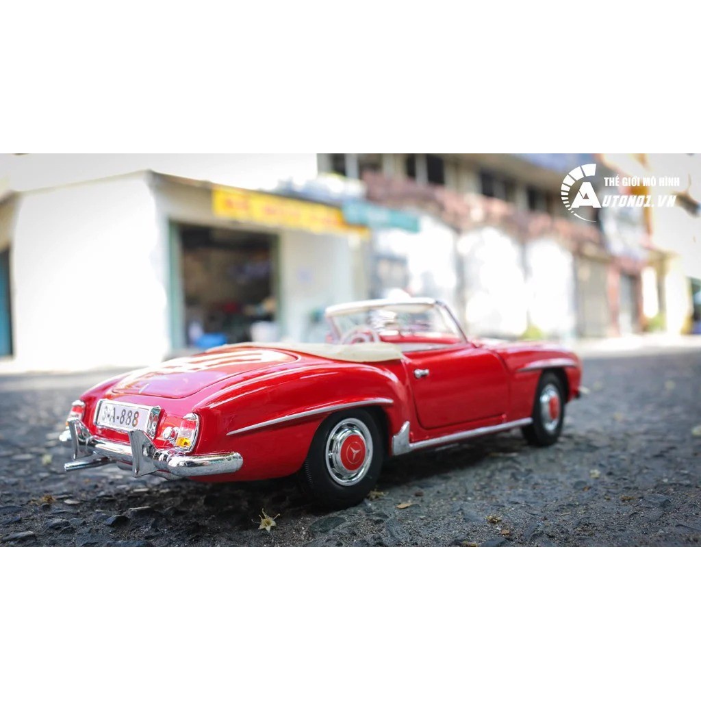 MÔ HÌNH XE MERCEDES BENZ 190SL  RED 1:18 MAISTO 2677 tặng kèm ô tô tăng ô tô