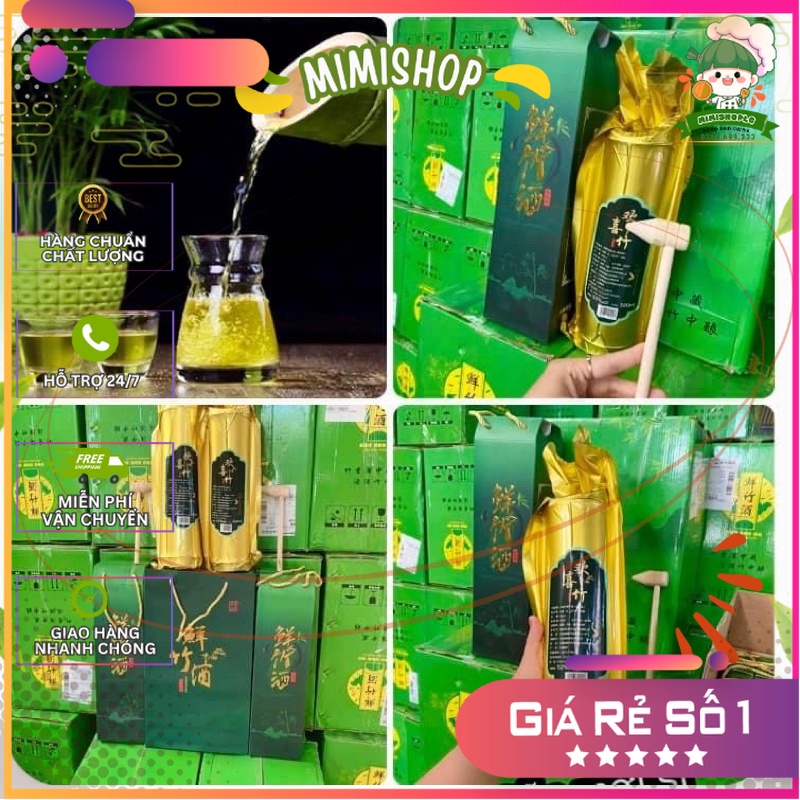 Combo 1 thùng r.ượu ống tre (6 ống full túi xách, bộ gõ)