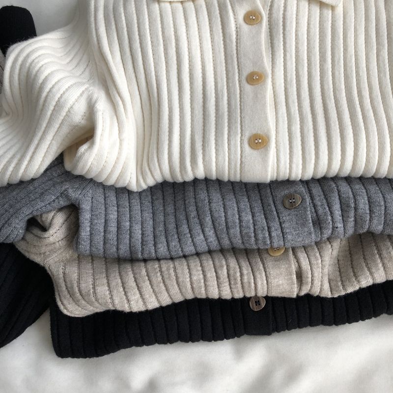 Áo cardigan Dệt Kim Màu Trơn Dáng Ôm Dài Một Hàng Nút Thời Trang Hàn Quốc Mới 2023