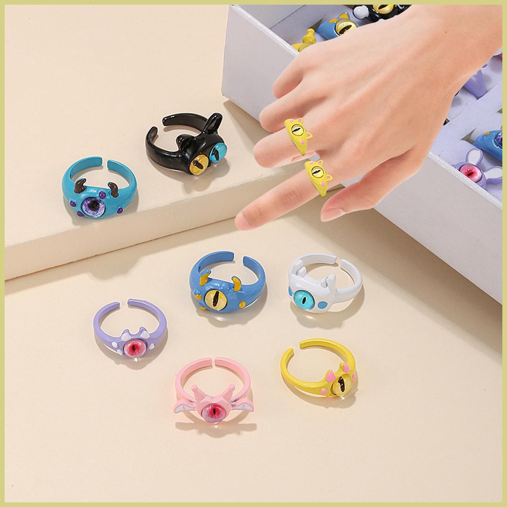 Bộ 36 Nhẫn Hình Đôi Mắt To Dễ Thương Có Thể Điều Chỉnh Cho Thanh Thiếu Niên / Bé Gái aseavn