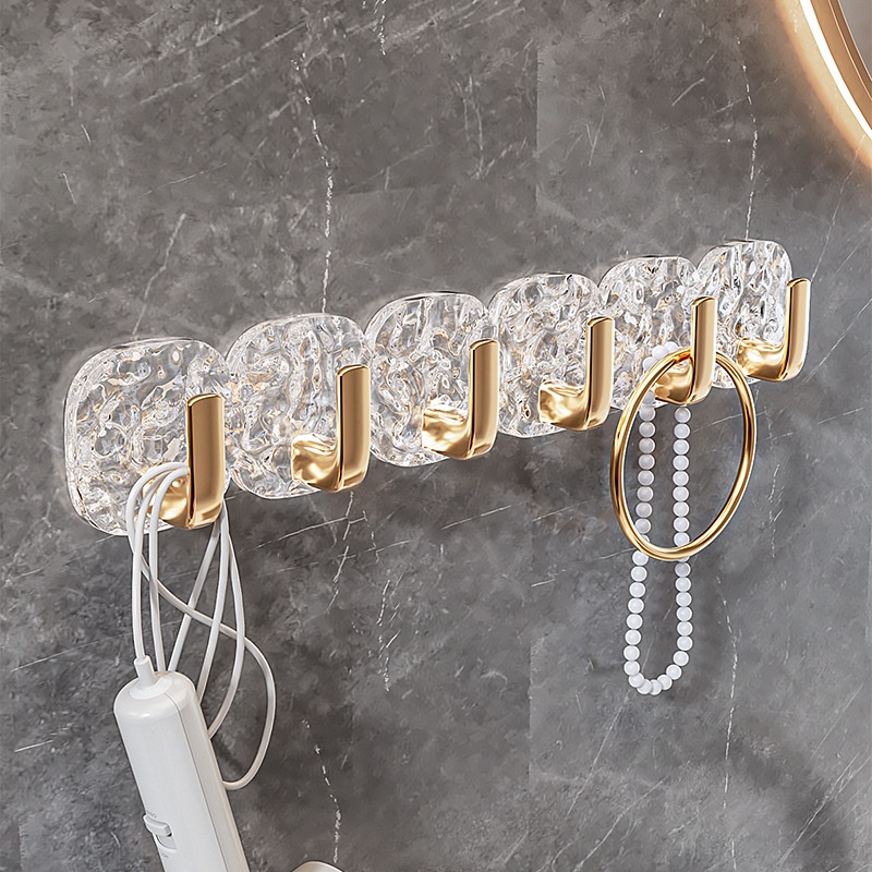 Một Hàng Sáu Móc Treo Đồ Gắn Tường Không Cần Khoan Lỗ Không Để Lại Dấu Vết, Phòng Ngủ, Phòng Tắm Phổ Thông