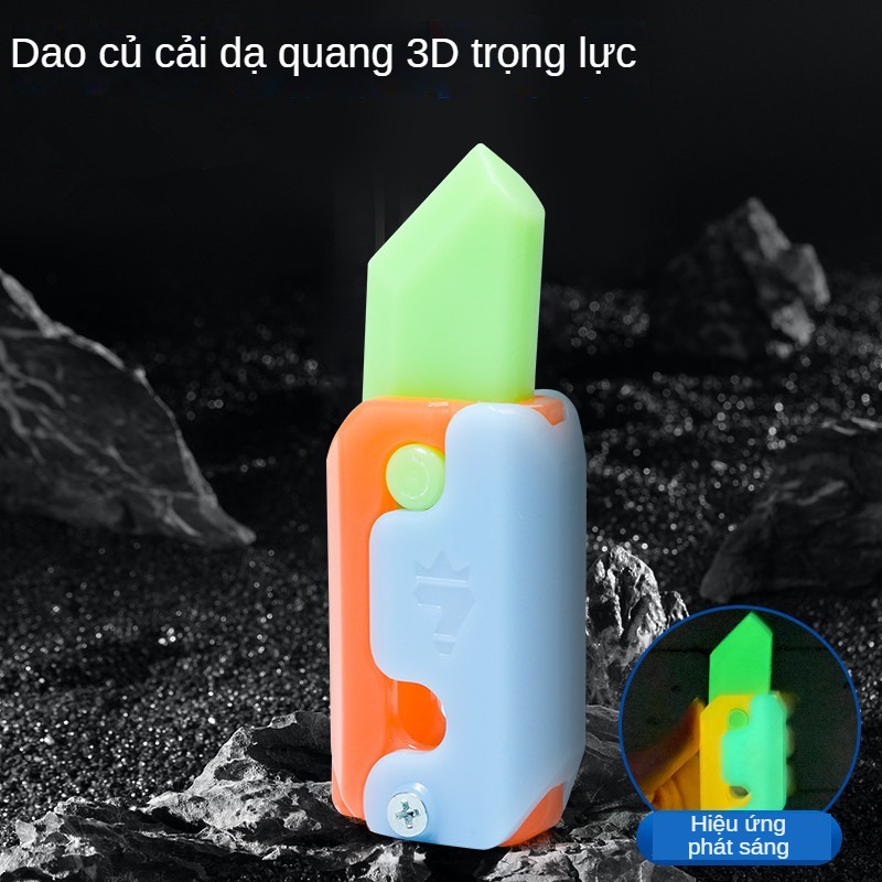 Dao cà rốt Đồ Chơi Nắn Bóp Đàn Hồi Giảm stress Hình Bướm 3d Phát Sáng Trong Bóng Tối