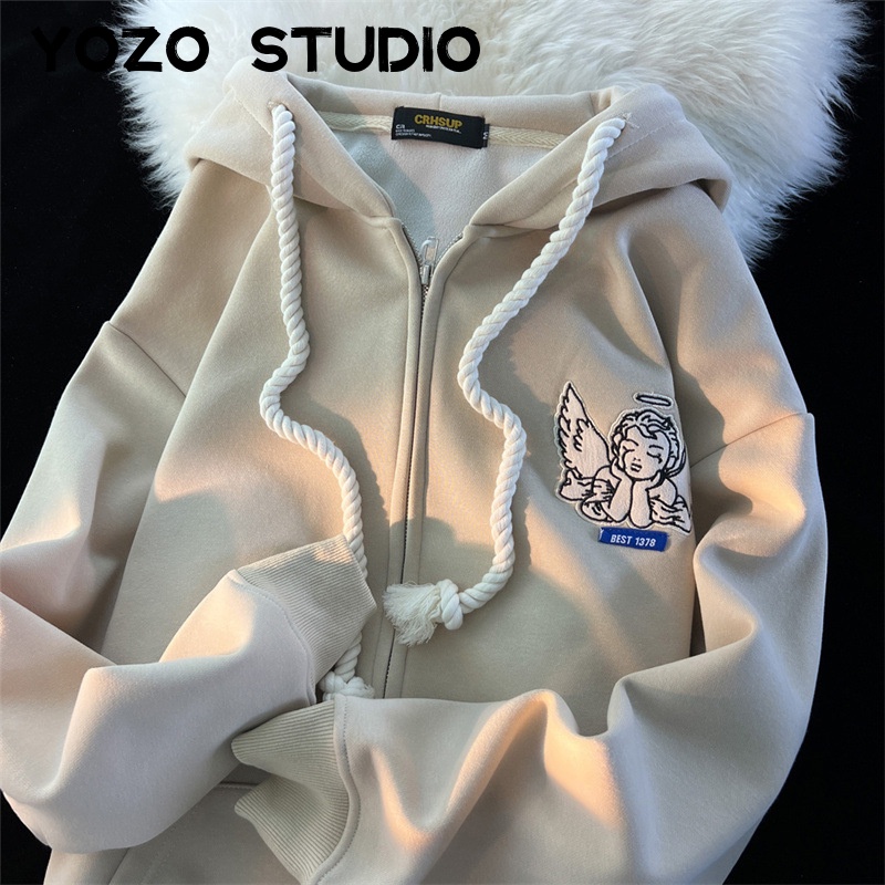 RUICHE Áo Khoác hoodie áo khoác nữ zip hoodie comfortable Korean fashionable cozy WWY23A0BJS 42Z231019