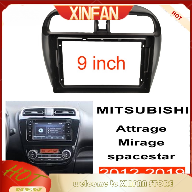 Honxun Khung Gắn radio 9 inch Cho mitsubishi attrage mirage 2012-2019