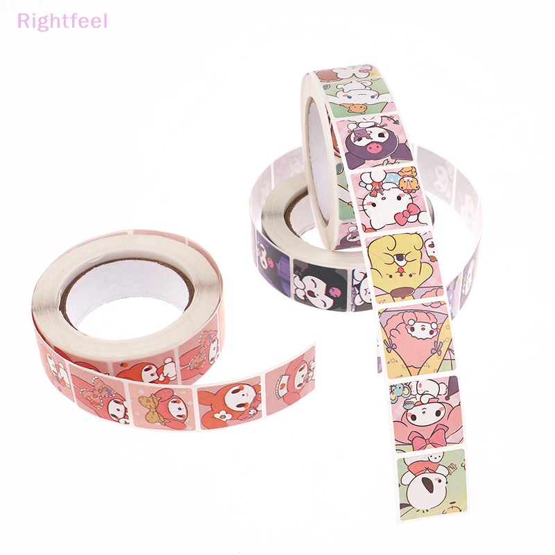 SANRIO Cuộn 500 sticker Dán Trang Trí Quà Tặng Cho Bé Hình kuromi hello kitty Mới
