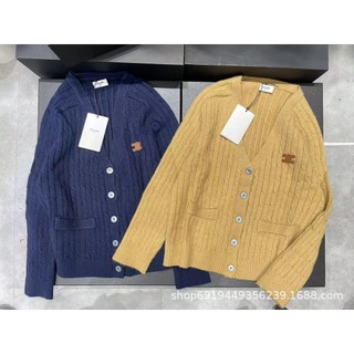 CE early autumn new niche design college style retro twist texture sweater