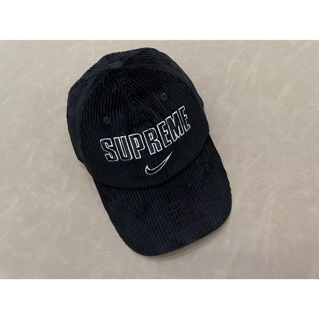 GDYM Sup x NE co-branded hat letter logo embroidery design cap baseball cap corduroy fabric cap