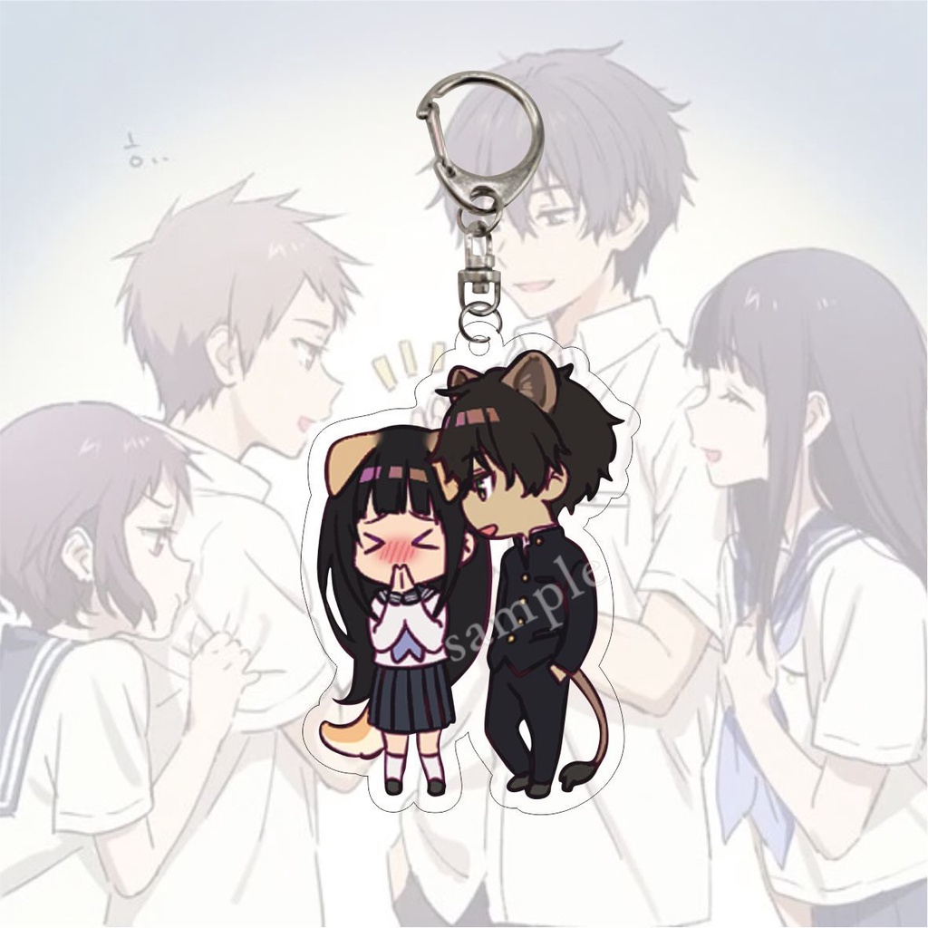 Mặt dây chuyền hai mặt acrylic ngoại vi hoạt hình Hyouka Chitanda Airu Móc khóa cô gái địa ngục Enma Ai