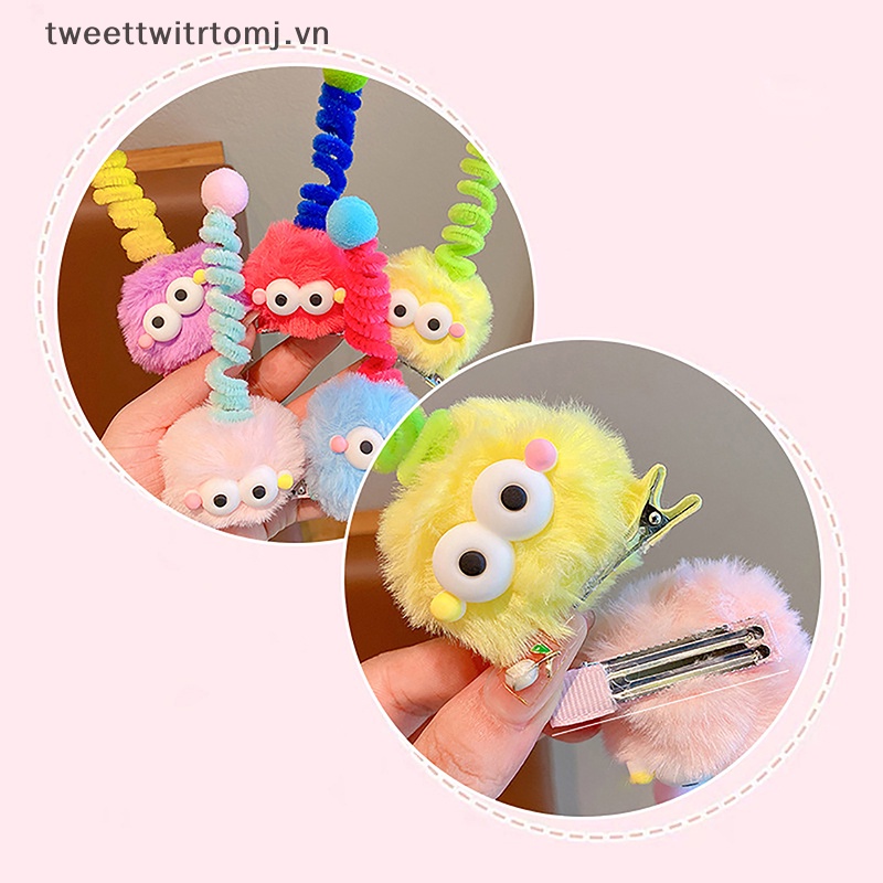 Kẹp Tóc Vải Bông Mềm Mại Hình tomj Vui Nhộn Thời Trang Thu Đông Cho Bé Gái vn