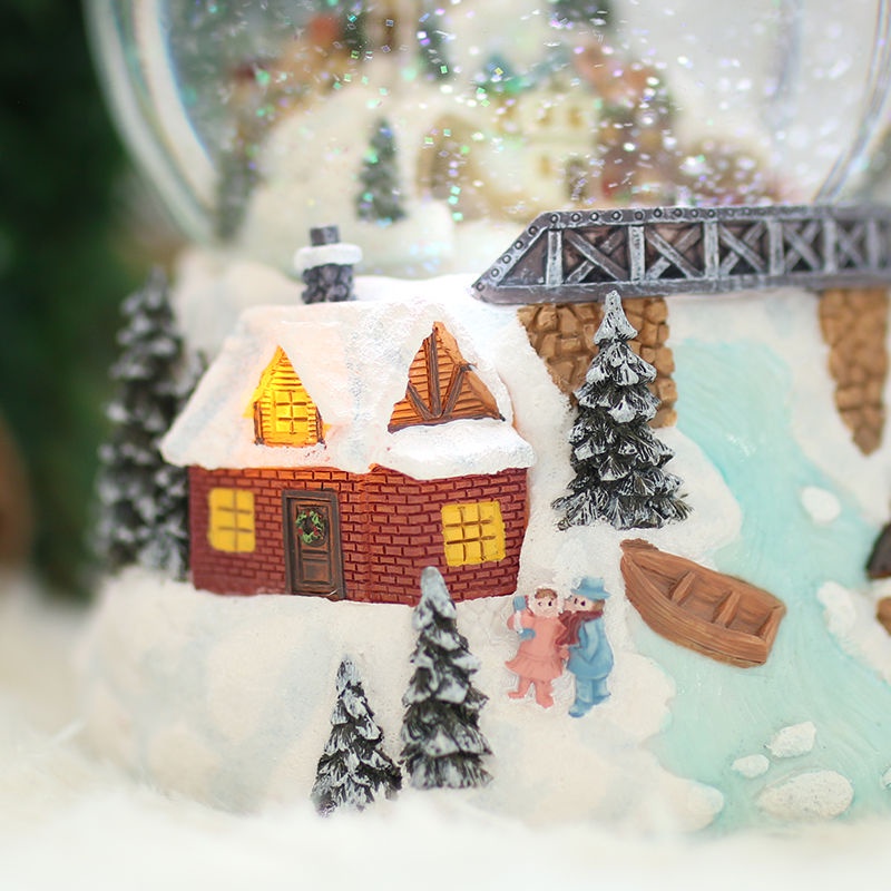 Quả Cầu Pha Lê Phát Nhạc Hình Ông Già Noel Đáng Yêu