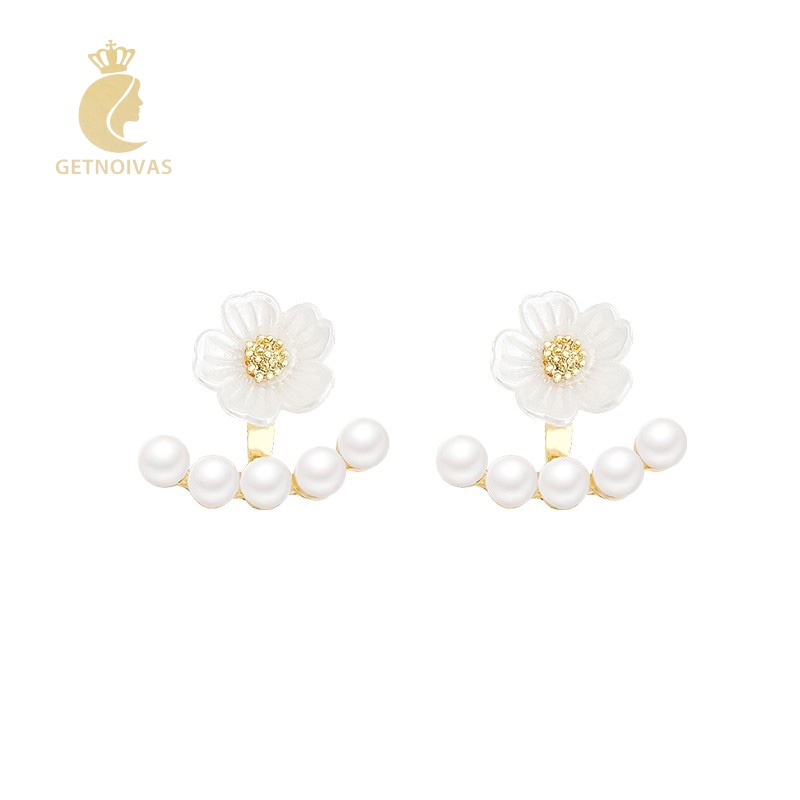 One Bông Tai Hoa Đính Ngọc Trai Nhân Tạo Thanh Lịch Thời Trang