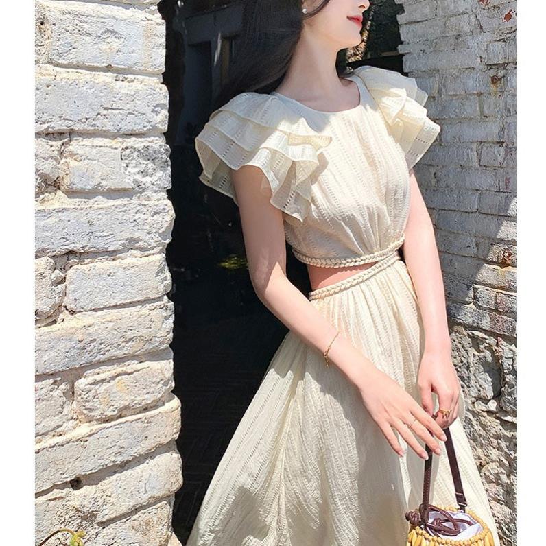 Váy Đầm Thiết Kế Hở Lưng Khoét Eo Tay Bay Siêu Nữ Tính - Đầm Cao Cấp Đi Chơi Dự Tiệc Đi Biển V46