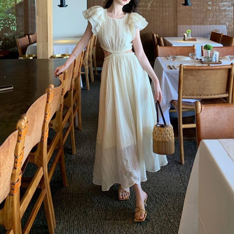 Váy Đầm Thiết Kế Hở Lưng Khoét Eo Tay Bay Siêu Nữ Tính - Đầm Cao Cấp Đi Chơi Dự Tiệc Đi Biển V46