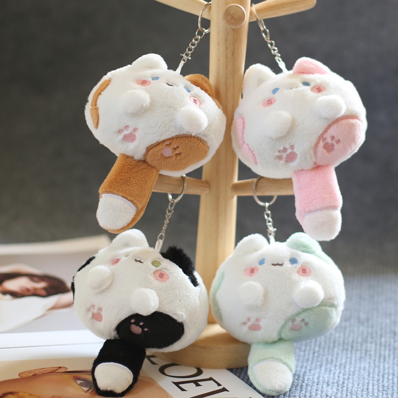 Móc Khóa Mèo Bông Đuôi Có Còi Dễ Thương Mềm Mại - HSU