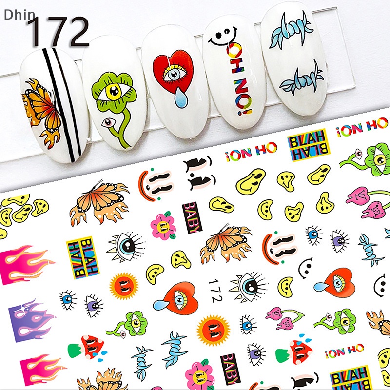 1 Tấm Nhãn Dán Móng Tay 3d Hình Động Vật Hoạt Hình Dễ Thương