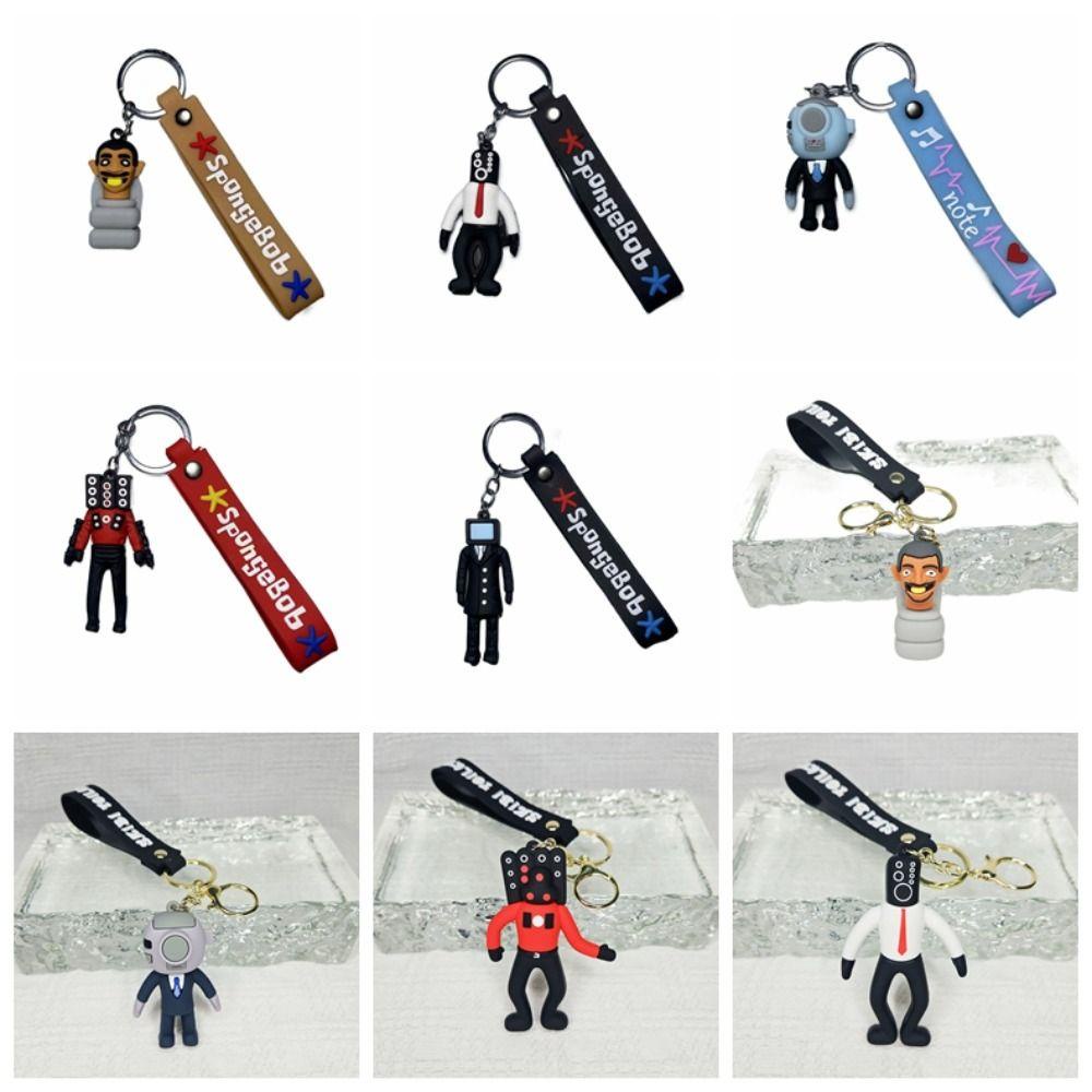 Mmluck skibidi Móc Chìa Khóa Bằng pvc Hình Nhân Vật Trượt Tuyết / tv man / man camara / skibidi dop anime