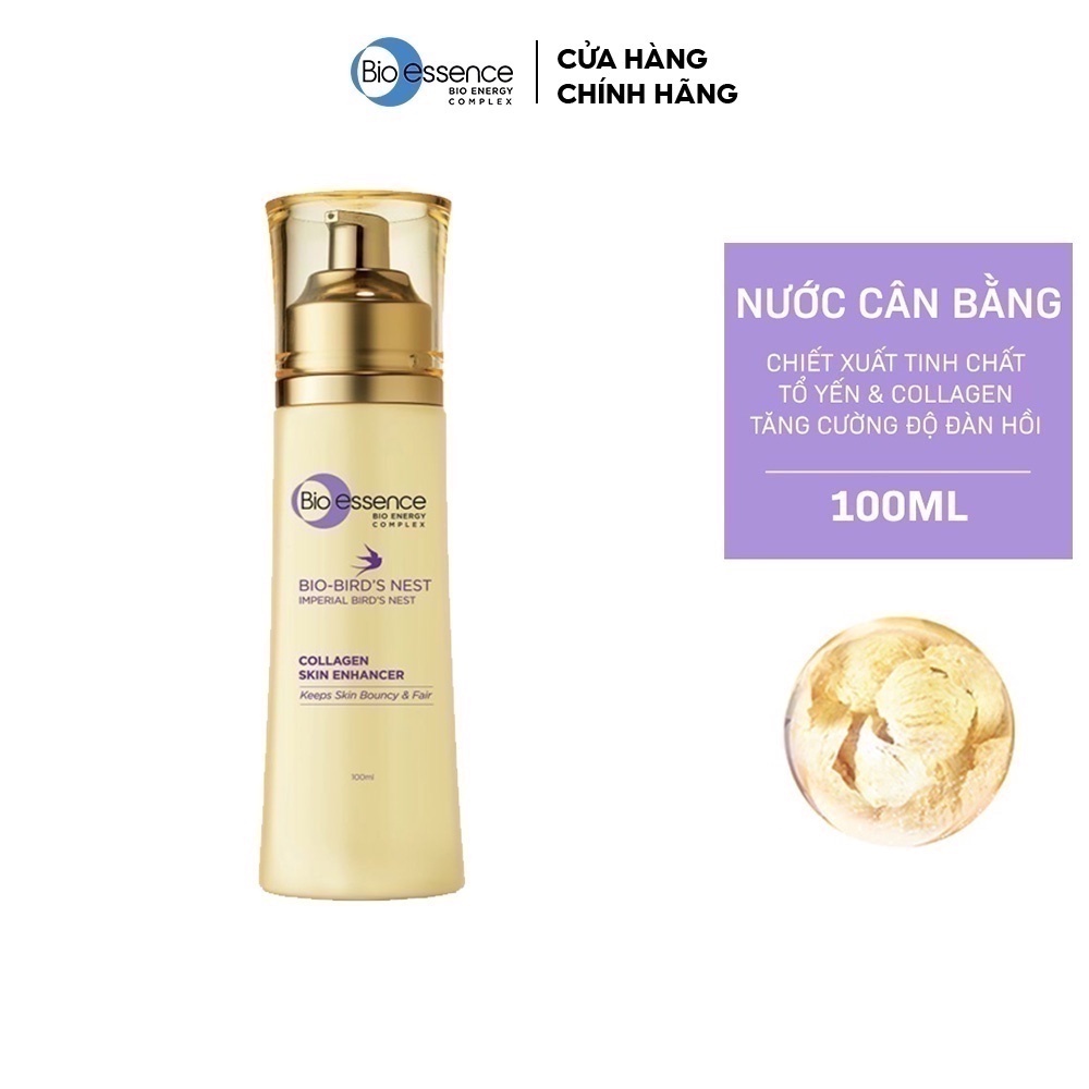 Nước cân bằng dưỡng da tươi sáng và căng mọng Bio-Essence Bio-Bird's Nest Collagen Skin Enhancer 100ml