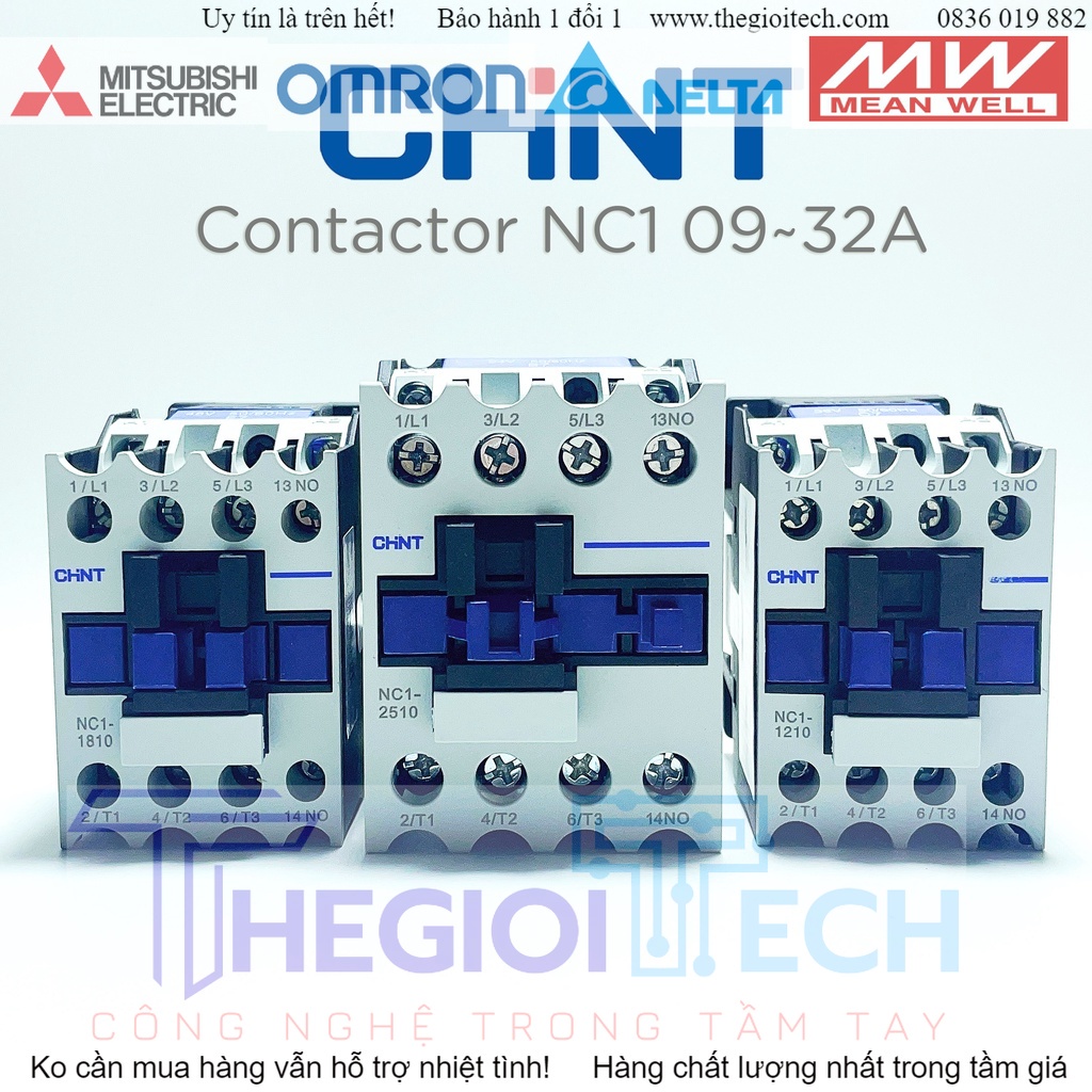 Khởi Động Từ Chint NC1 09~32A 110VAC 36VAC 24VAC Chính Hãng Nhập Khẩu - NC1-1810(18A) - 24VAC