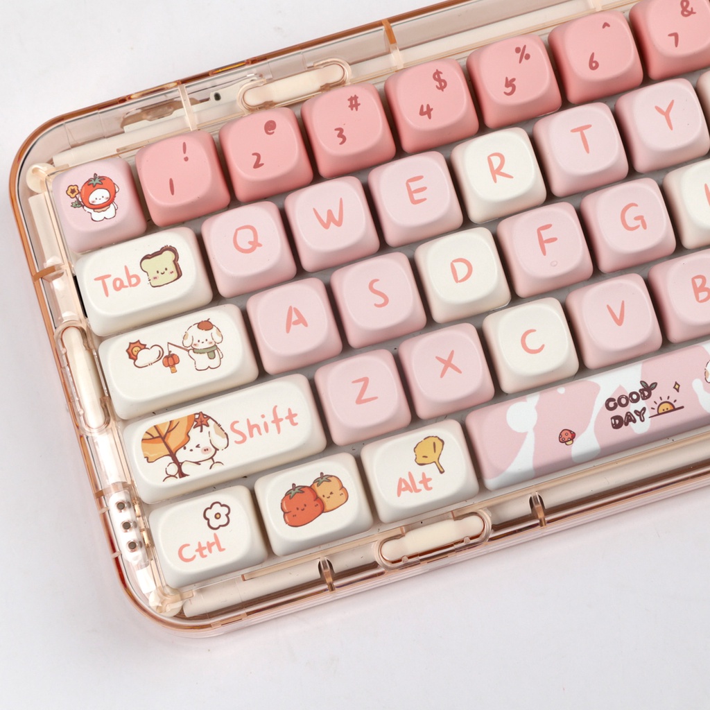 Autumn Puppy Keycaps MOA Profile Hoạt Hình Dễ Thương PBT DYE SUB Bàn Phím Cơ Keycap