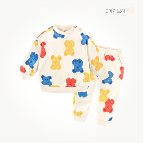 Bộ nỉ Milk gấu sắc màu mcquse25 bé trai