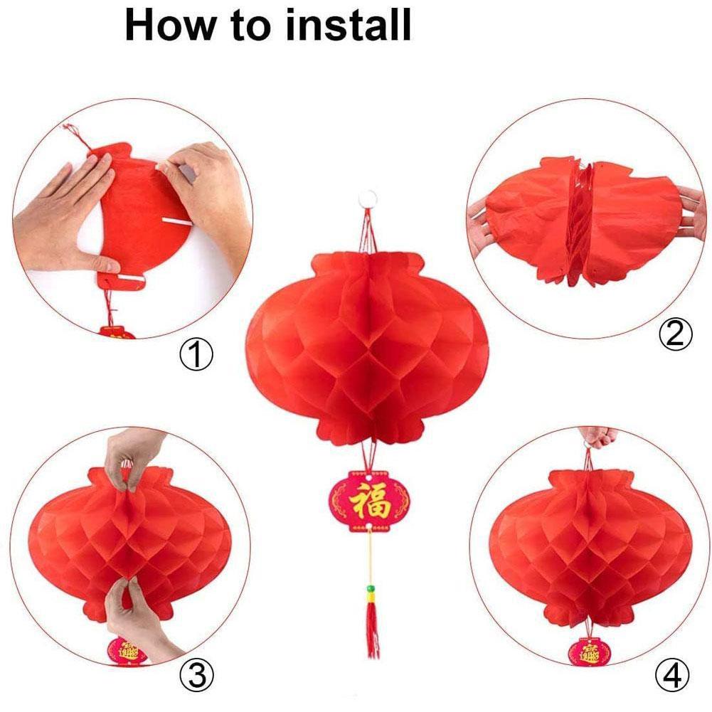 Lồng Đèn Giấy Treo Trang Trí Năm Mới
