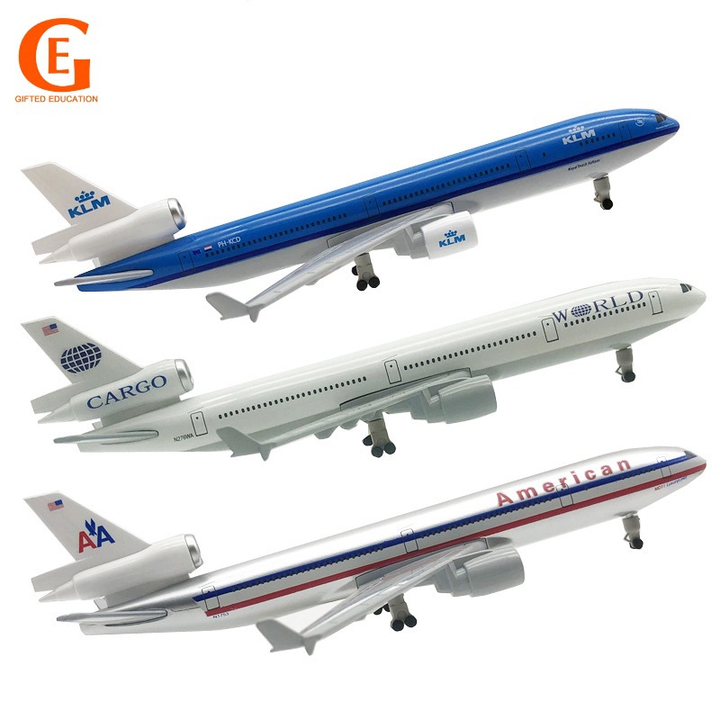 MD-11 KLM World Cargo Airlines Diecast Airplane MD11 Máy bay hợp kim Máy bay Đồ chơi máy bay có bánh