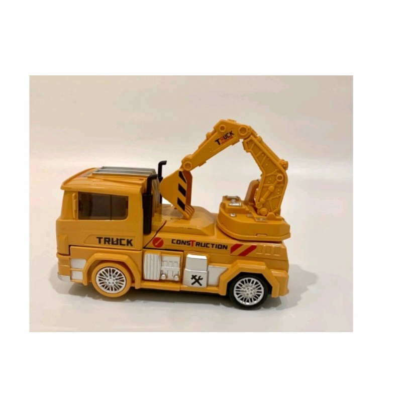 Robot biến hình Transformer biến thành xe múc hàng chạy pin