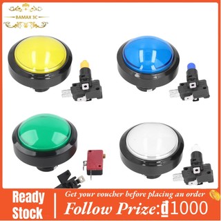 Bamaxis Máy cẩu nút lồi lớn Cài đặt dễ dàng 60mm có đèn cho bảng điều khiển trò chơi