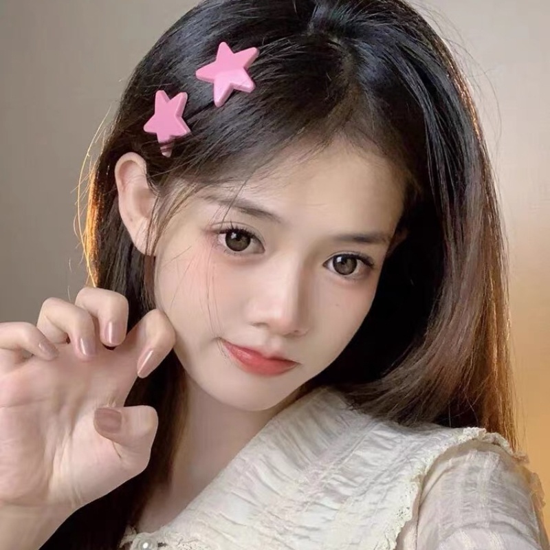 Kẹp Tóc Hình Ngôi Sao / Trái Tim Màu Hồng Dễ Thương Xinh Xắn Cho Bé Gái yk2