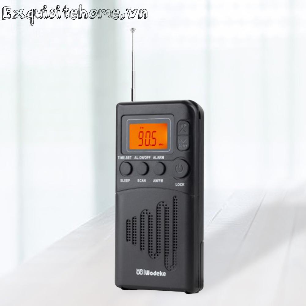 Radio mini Cầm Tay Có jack Cắm Tai Nghe am fm Màn Hình lcd Kỹ Thuật Số Thích Hợp Cho Cắm Trại / Đi Bộ