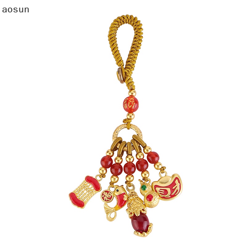 Aosun Móc Khóa Kim Loại May Mắn Và Phước Lành Phong Cách Trung Hoa Cổ Điển Treo Túi Xách / Điện Thoại