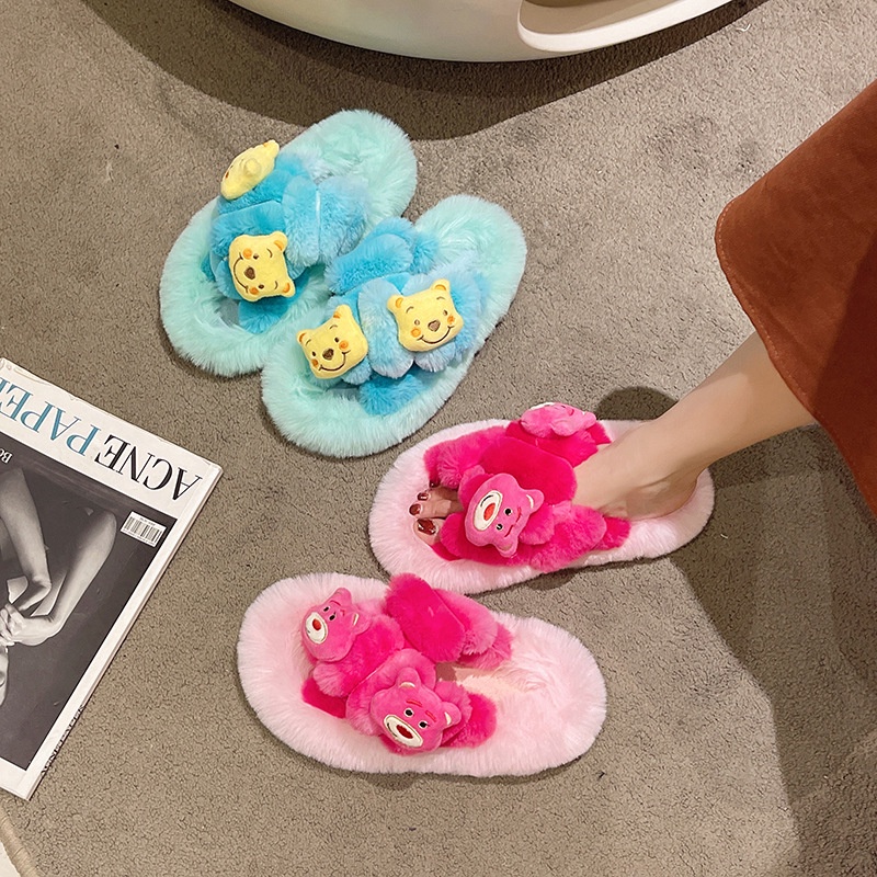 Thời Trang Tính Dép lông đi trong Dép Lông Xù Xinh Xắn Đáng Yêu Cho Nữ 2023 Dép bông
