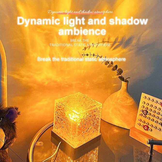 Đèn led Hình Vuông Dạng Gợn Sóng Nước Sáng Tạo Lãng Mạn Trang Trí Phòng Chơi Game