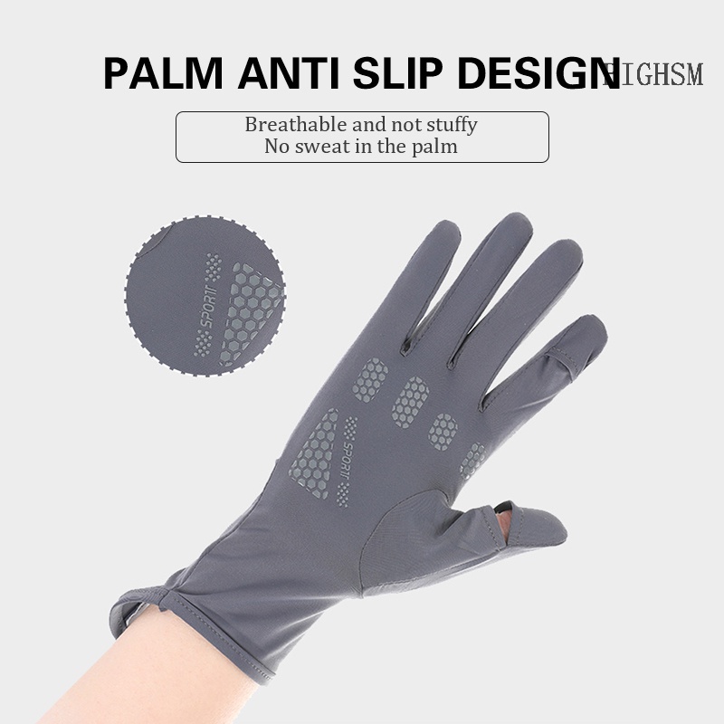 Bighsm Găng Tay Lái Xe Chống Tia uv Chống Trượt Thoáng Khí Có Thể Chạm Màn Hình Cảm Ứng skk
