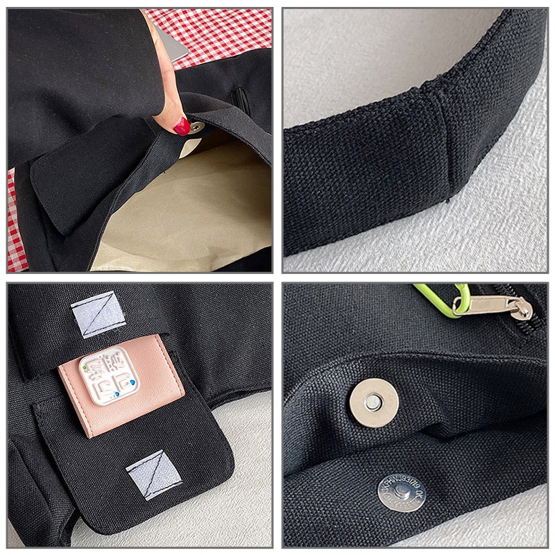 Mr.puffer Túi Đeo Vai canvas Sức Chứa Lớn Phong Cách inslin Đa Năng Cho Nam Và Nữ